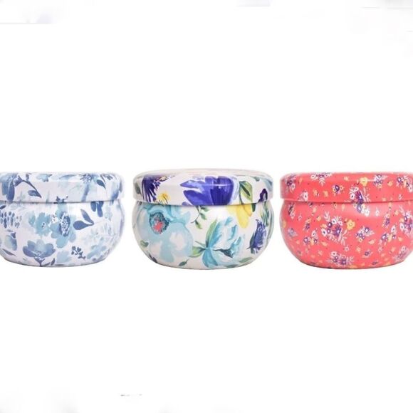 The Pioneer Women 3-Piece Painterly Floral Tin Candle Set - Picture 3 of 9